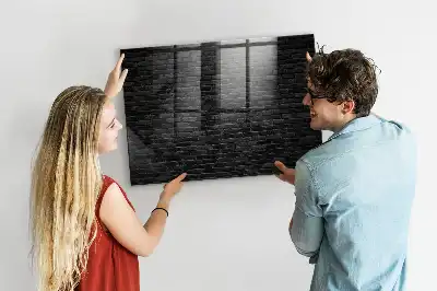 Magnetická popisovateľná tabuľa s motívom tmavej tehlovej steny