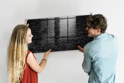 Magnetická popisovateľná tabuľa s motívom tmavej tehlovej steny