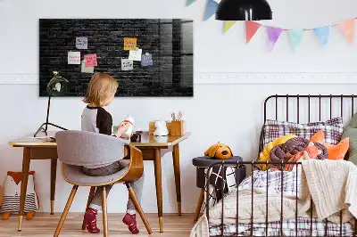 Magnetická popisovateľná tabuľa s motívom tmavej tehlovej steny