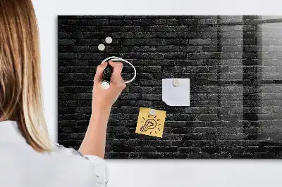 Magnetická popisovateľná tabuľa s motívom tmavej tehlovej steny