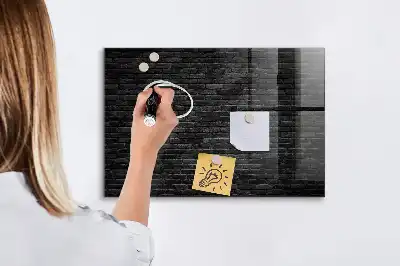 Magnetická popisovateľná tabuľa s motívom tmavej tehlovej steny