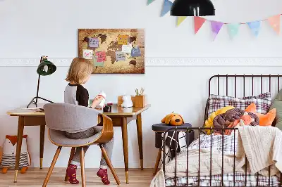 Magnetická popisovacia tabuľa s motívom starej mapy sveta