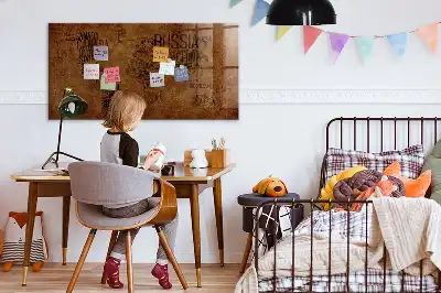 Magnetická popisovacia tabuľa mapa s názvami krajín
