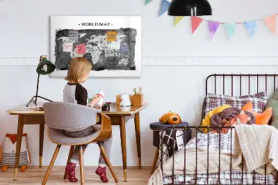 Magnetická popisovateľná tabuľa s motívom retro mapy sveta