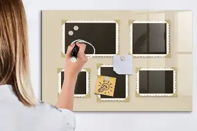 Magnetická popisovacia tabuľa s retro rámikmi