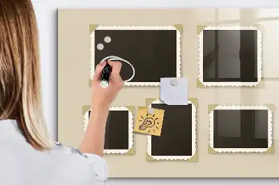 Magnetická popisovacia tabuľa s retro rámikmi