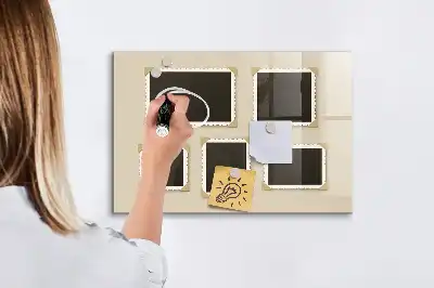 Magnetická popisovacia tabuľa s retro rámikmi