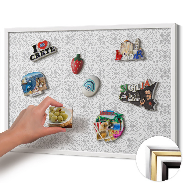 Magnetická tabuľa s bielym rámom Pravidelný ornamentálny vzor