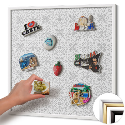 Magnetická tabuľa s bielym rámom Pravidelný ornamentálny vzor