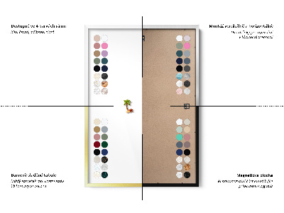 Magnetická tabuľa s bielym rámom Elegantný svetlý kameň