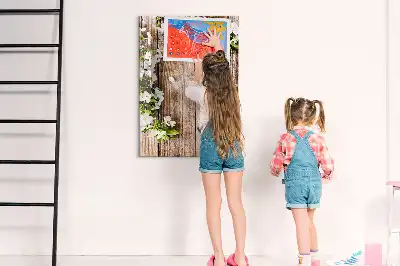 Magnetická tabuľa na kreslenie motív kvety na doskách
