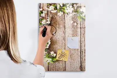 Magnetická tabuľa na kreslenie motív kvety na doskách