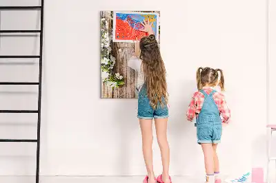 Magnetická tabuľa na kreslenie motív kvety na doskách