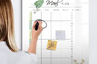 Magnetická kresliaca tabuľa na plánovanie jedál