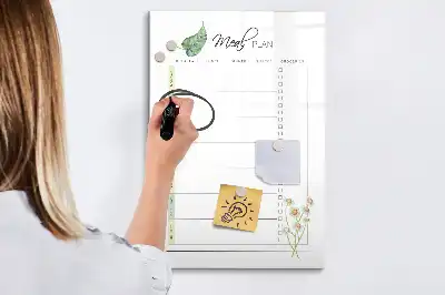 Magnetická kresliaca tabuľa na plánovanie jedál