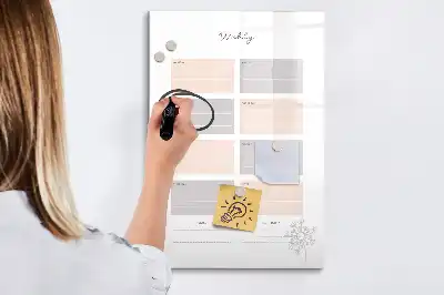 Magnetická tabuľa na kreslenie týždenný plánovač