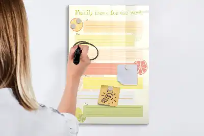 Magnetická tabuľa na kreslenie plánovač menu