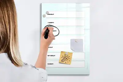 Magnetická tabuľa na kreslenie týždenný plánovač