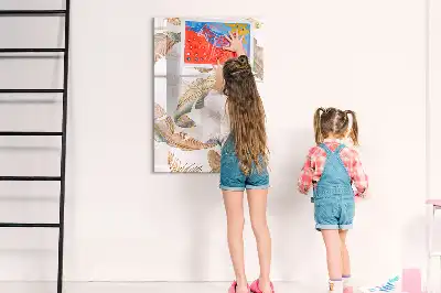 Magnetická kresliaca tabuľa so vzorom vtáčieho peria