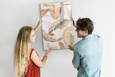 Magnetická kresliaca tabuľa so vzorom vtáčieho peria