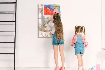 Magnetická kresliaca tabuľa so vzorom vtáčieho peria