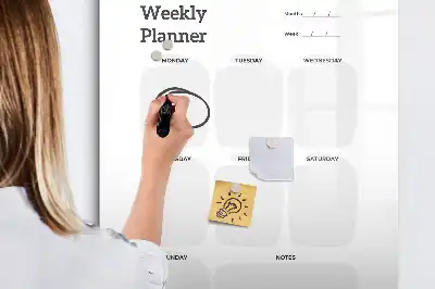 Magnetická kresliaca tabuľa týždenný plánovač