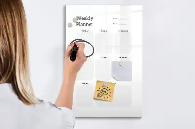 Magnetická kresliaca tabuľa týždenný plánovač