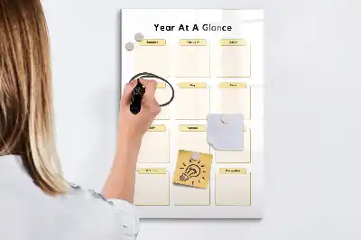 Magnetická kresliaca tabuľa ročný plánovač