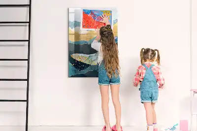 Magnetická tabuľa na kreslenie mramorová veľryba