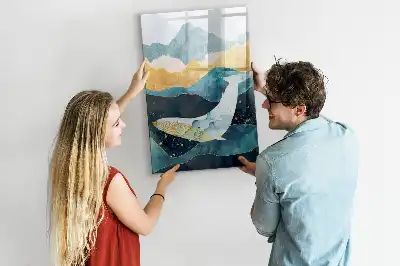 Magnetická tabuľa na kreslenie mramorová veľryba