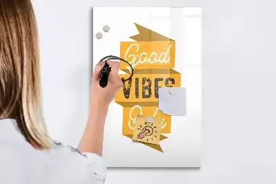 Magnetická tabuľa na kreslenie motív Iba dobré vibrácie