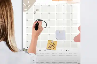 Magnetická kresliaca tabuľa mesačný plánovač