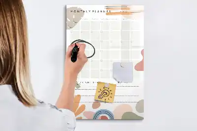 Magnetická kresliaca tabuľa mesačný plánovač