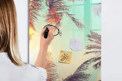 Magnetická tabuľa na kreslenie motív tropická palma