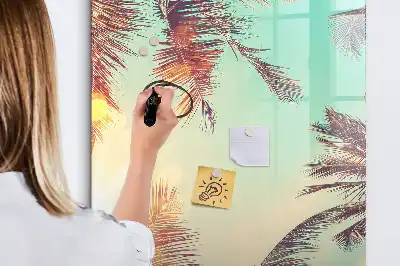 Magnetická tabuľa na kreslenie motív tropická palma