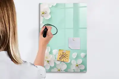 Magnetická kresliaca tabuľa v dizajne kvitnúce kvety