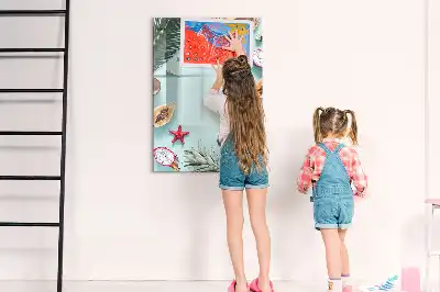 Magnetická kresliaca tabuľa v dizajne letnej kompozície