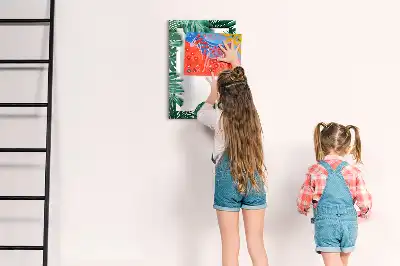 Magnetická tabuľa na kreslenie v ráme s motívom monstery