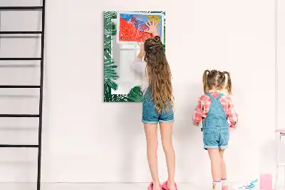Magnetická tabuľa na kreslenie v ráme s motívom monstery