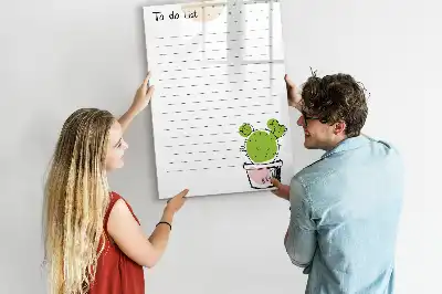 Magnetická kresliaca tabuľa v tvare zoznamu úloh
