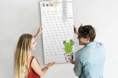 Magnetická kresliaca tabuľa v tvare zoznamu úloh