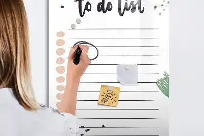 Magnetická tabuľa na kreslenie so zoznamom úloh
