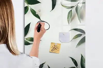 Magnetická tabuľa na kreslenie rámček so zelenými listami