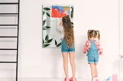 Magnetická tabuľa na kreslenie rámček so zelenými listami