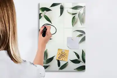 Magnetická tabuľa na kreslenie rámček so zelenými listami