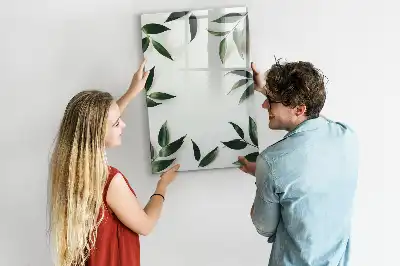 Magnetická tabuľa na kreslenie rámček so zelenými listami