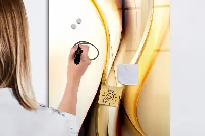 Magnetická kresliaca tabuľa so vzorom zlatej abstrakcie vĺn
