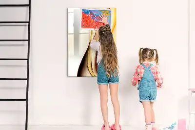 Magnetická kresliaca tabuľa so vzorom zlatej abstrakcie vĺn