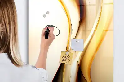 Magnetická kresliaca tabuľa so vzorom zlatej abstrakcie vĺn