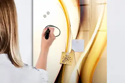 Magnetická kresliaca tabuľa so vzorom zlatej abstrakcie vĺn